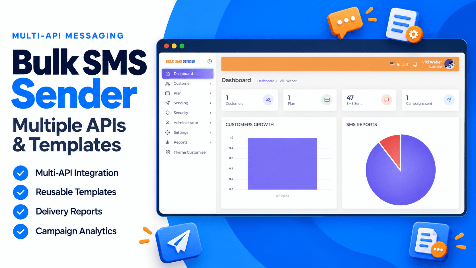Software preview: Bulk SMS Sender With Multiple APIs and Templates