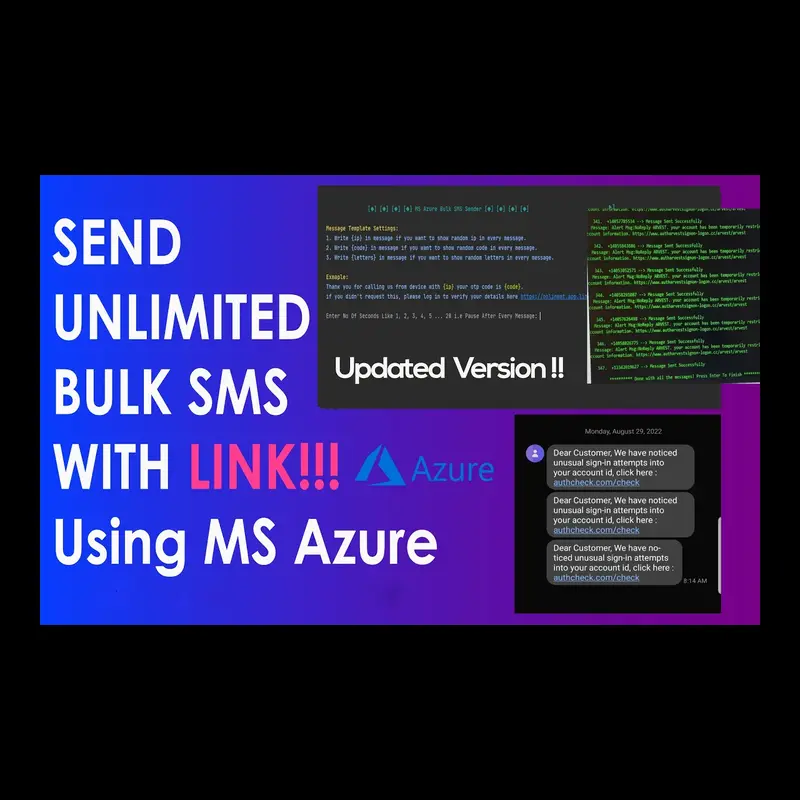 Software preview: MS Azure Bulk SMS Sender, Send SMS With Links